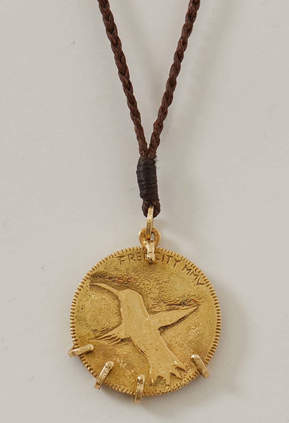 FREECITY FCANKL011 Large Coin Sparrow Necklace 18K Yellow Gold 20inchs  Leather | FREECITY | ハリウッドランチマーケット公式通販 | 聖林公司