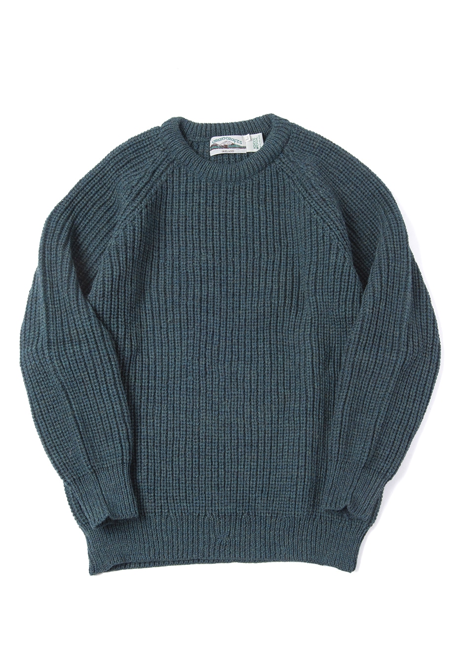Wool sweater - fisherman's rib crew neck, Aran Crafts: C 761