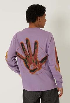 GENTLEFULLNESS リサイクルコットン ロングスリーブTシャツ/ HAND（M / PURPLE）