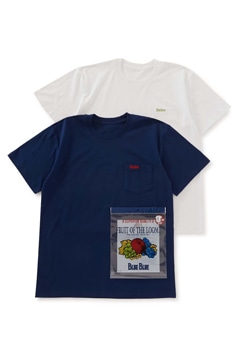 FRUIT OF THE LOOM・BLUE BLUE オーガニックコットン 2パック ポケットTシャツ