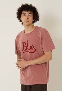 カーシブ Blue プリント メランジ Tシャツ（S / RED）