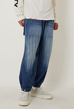 FREECITY /ACBPNT042 FLAP SNAP INDIGO PANT