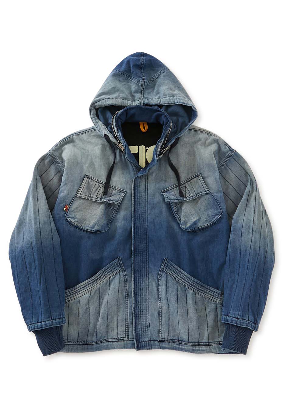 FREECITY /ACTJKT034 ARTISTSWANTED INDIGO ZIP HOOD JACKET