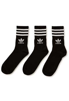 ADIDAS ミッドカット クルーソックス / 3pcs