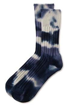 ROTOTO R1415 チャンキーリブ クルーソックス /TIE DYE