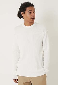 HEALTHKNIT /THERMAL KING ワッフル クルーネック ロングスリーブTシャツ