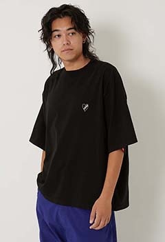 ハートインワッペン ドロップショルダー ショートスリーブTシャツ