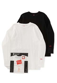 Hanes x HRM エクスクルーシブ 2パック サーマル クルーネックロングスリーブTシャツ