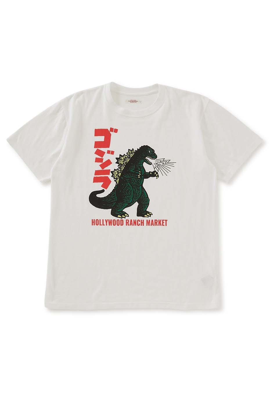 ゴジラ×HOLLYWOOD RANCH MARKET /レトロゴジラモチーフTシャツ