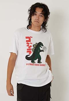 ゴジラ・HOLLYWOOD RANCH MARKET /レトロゴジラモチーフTシャツ