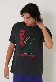 ゴジラ・HOLLYWOOD RANCH MARKET /レトロゴジラモチーフTシャツ