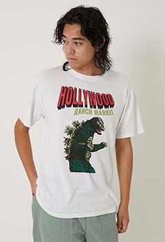 ゴジラ・HOLLYWOOD RANCH MARKET /HOLLYWOOD ゴジラモチーフ Tシャツ