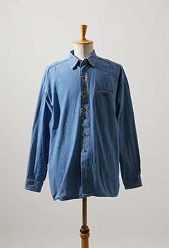 VINTAGE TYROLEAN DENIM FLOWER LS SHIRT