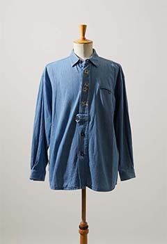 VINTAGE TYROLEAN DENIM FLOWER LS SHIRT-2