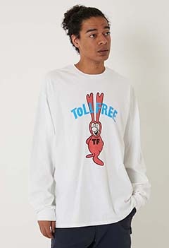 TOLL FREE /TOLL BOYプリント ロングスリーブTシャツ