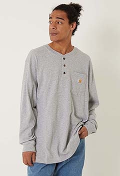 CARHARTT /ルーズフィット ヘビーウェイト LS ポケットヘンリーTシャツ