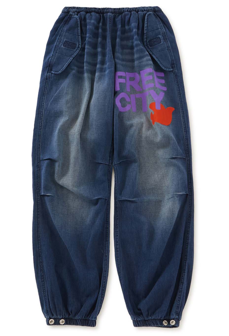 FREECITY /ACBPNT017 FLAP/SNAP SHELL FREECITY LARGE INDIGO PANT