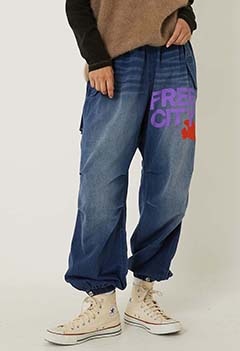 FREECITY /ACBPNT017 FLAP/SNAP SHELL FREECITY LARGE INDIGO PANT