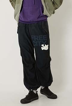 FREECITY /ACBPNT021 FLAP/SNAP FREECITY MATTE/SATIN AIR JUMP PANT