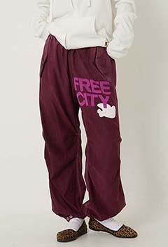 FREECITY /ACBPNT021 FLAP/SNAP FREECITY MATTE/SATIN AIR JUMP PANT