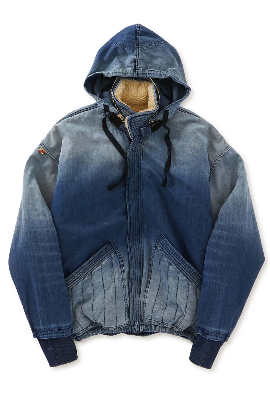 FREECITY /ACTJKT011 INDIGO TEDDY SNAP/ZIP SUPER FLUFF SHERPA COAT