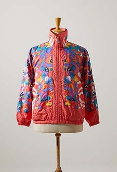 VINTAGE US CRAZY PRINT NYLON JACKET ORANGE