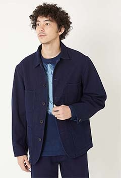 ホンアイニジュウオリサシコ カバーオール(S / INDIGO)