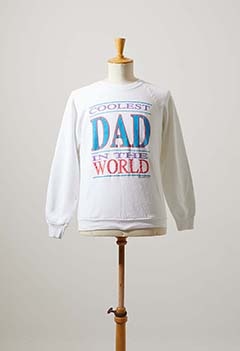 VINTAGE COOLEST DAD IN THE WORLD WHITE SWEAT