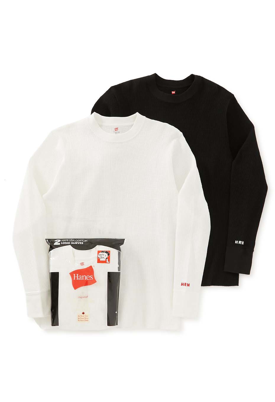 Hanes × HRM EXCLUSIVE エンブロイダリーサーマル 2パックTシャツ