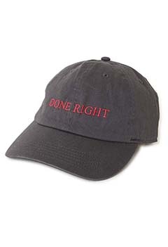 ワークスローガン DONE RIGHT キャップ