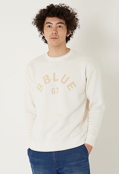 B BLUE 67 メランジコットンニット(S / OFF WHITE)