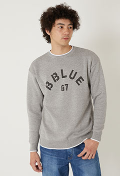 B BLUE 67 メランジコットンニット(S / GREY)