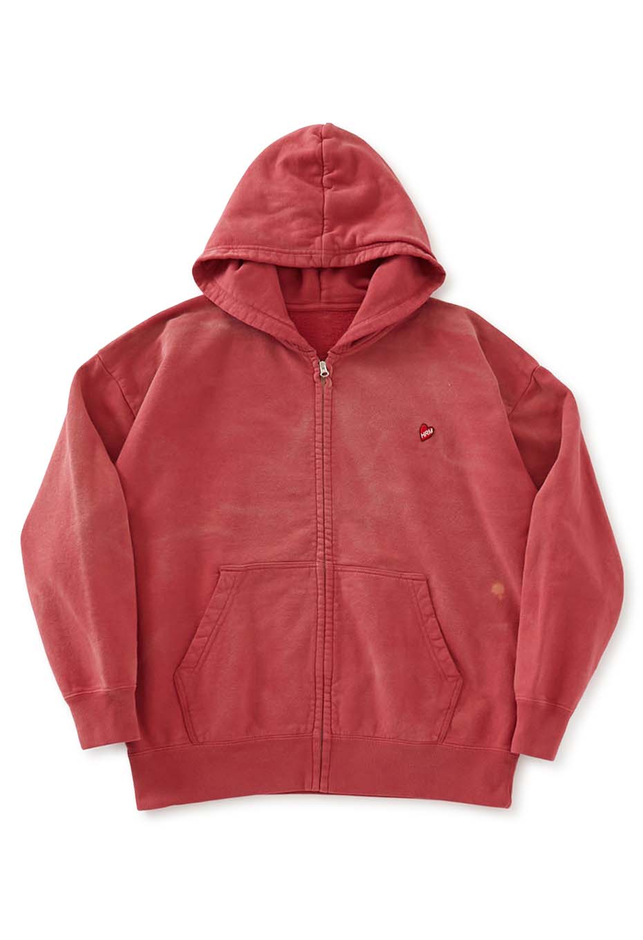 ハートインワッペン ヴィンテージウォッシュジップパーカ