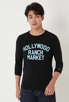 ダブルロゴプリント ストレッチフライス ハーフスリーブ(M / BLACK)