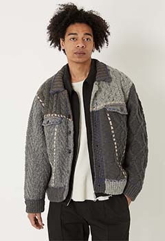 クレイジーパターン トラッカーニットジャケット(M / GREY)