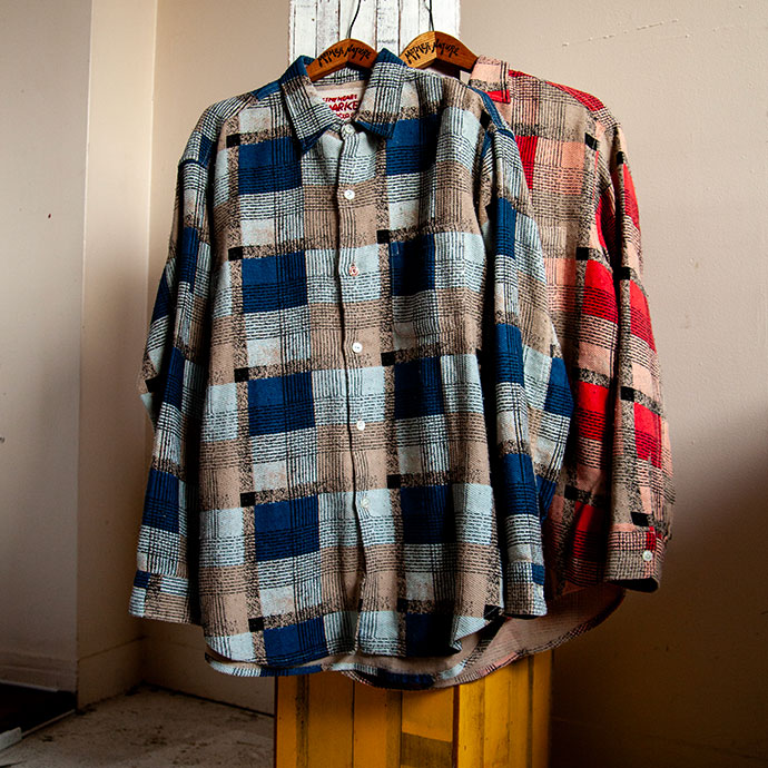 HOLLYWOOD RANCH MARKET インディアプリント ルースネルチェックシャツ