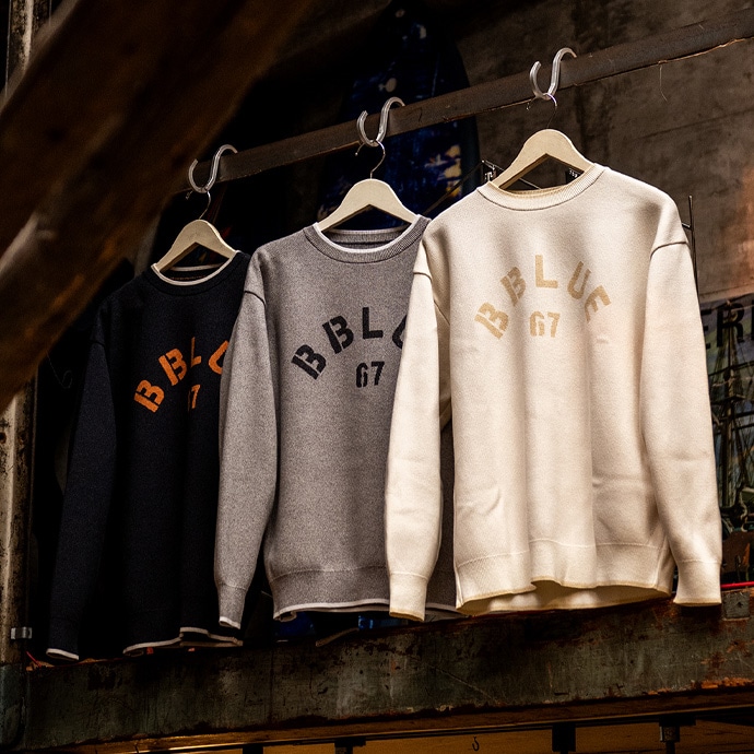 BLUE BLUE B BLUE 67 メランジコットンニット