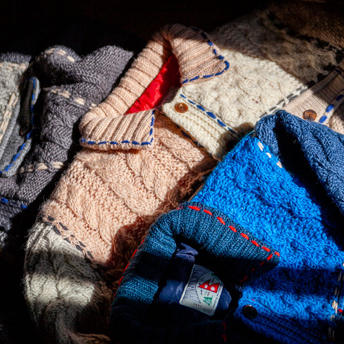 HOLLYWOOD RANCH MARKET クレイジーパターン トラッカーニットジャケット