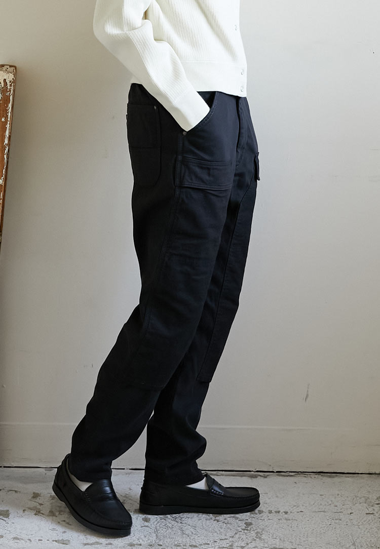 DOUBLE KNEE STRETCH  TAPERED PANTS