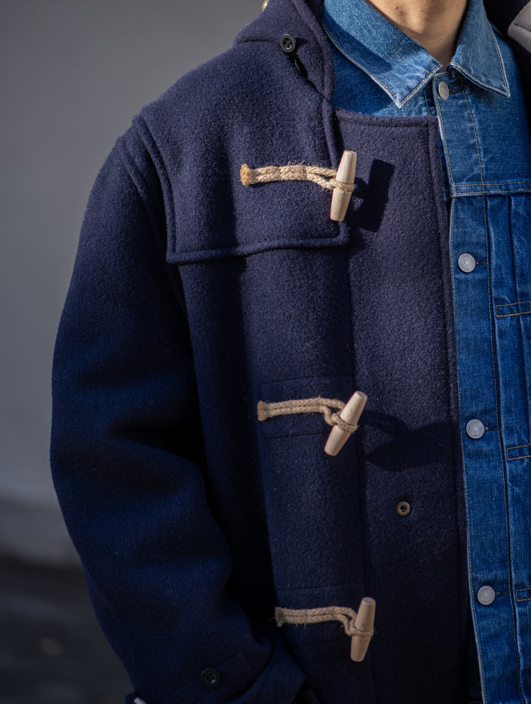 GLOVERALL BLUE BLUE MONTY DUFFLE COAT EXCLUSIVE