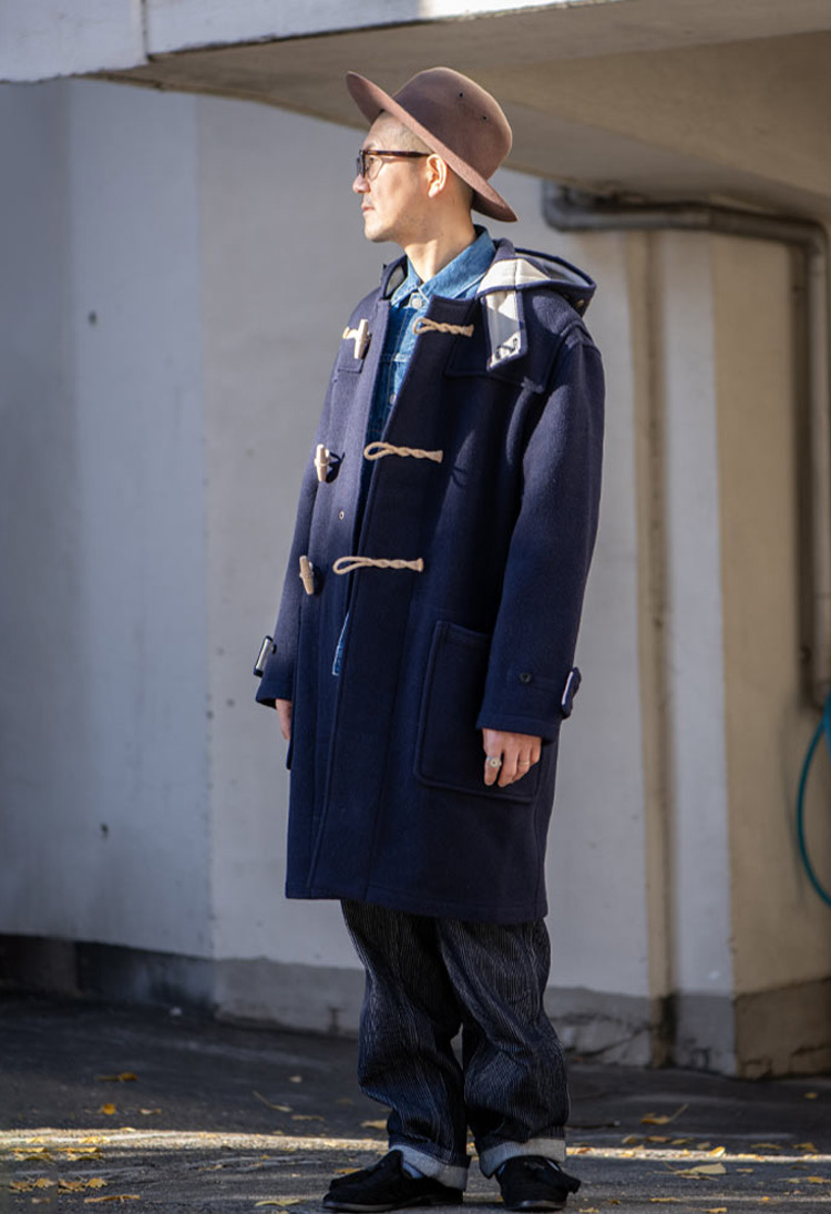 GLOVERALL BLUE BLUE MONTY DUFFLE COAT EXCLUSIVE