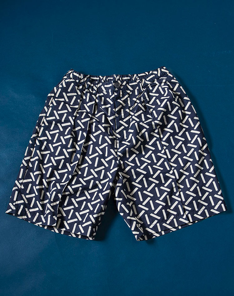 >インディゴナイロンサテン オオヤマコモン バッセンショーツ | BLUE BLUE JAPAN | ブルーブルージャパン