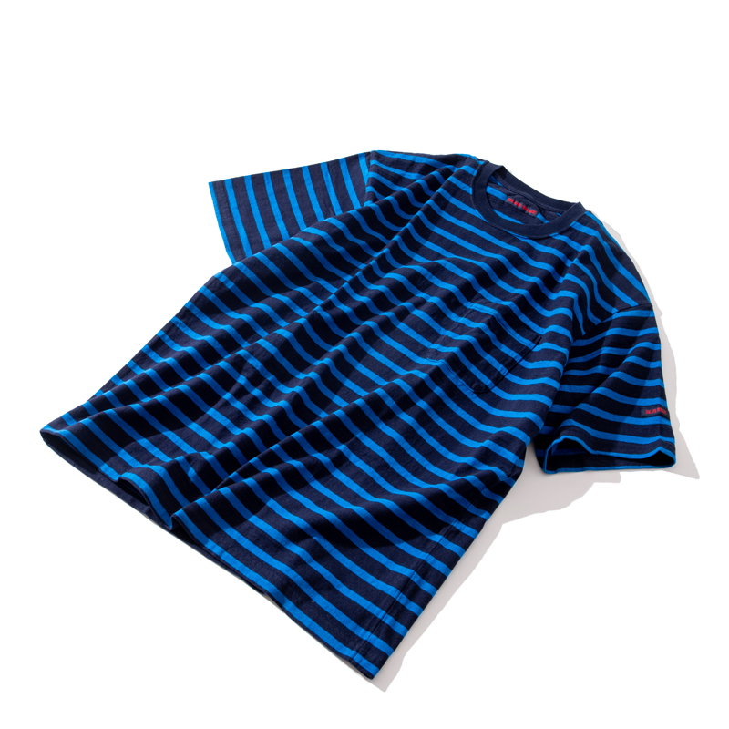 リサイクルコットン テンジク ボーダーポケット Tシャツ | BLUE BLUE | ブルーブルー